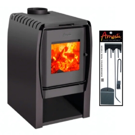 Estufa A Leña Amesti Nordic 350 116 M2 Calefaccion Salida 5" + Set Herramienta