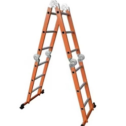 Escalera Articulada 12 Peldaños Extension 3,55 Mts 150 Kg DOER